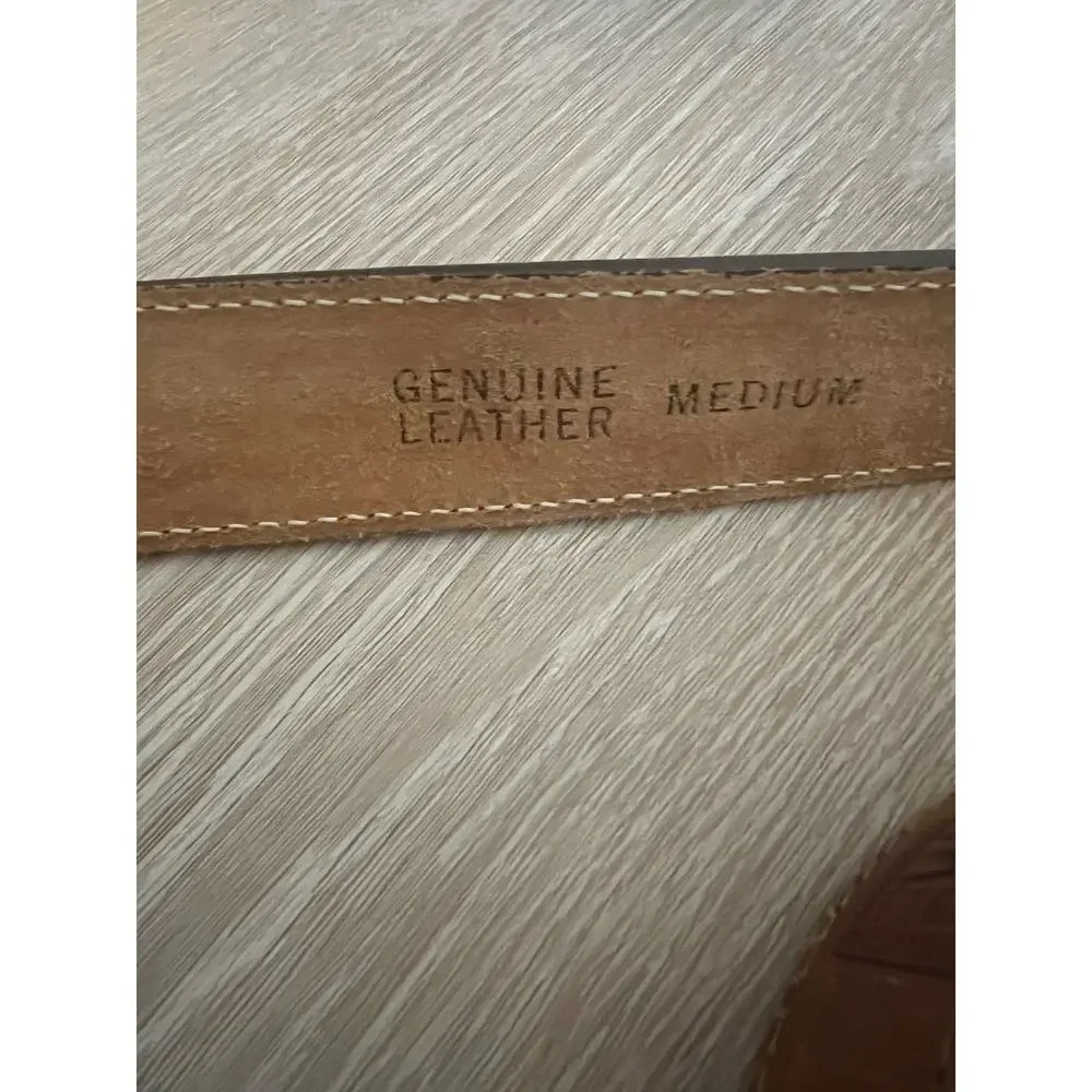 Vintage Genuine Leather Belt size M brown Authentic Make